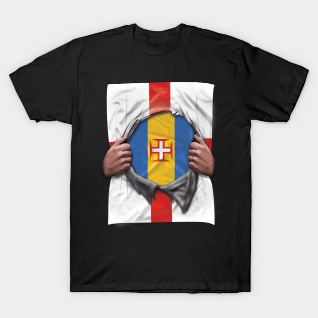 Madeira Flag English Flag Ripped - Gift for Madeiran From Madeira T-Shirt by Country Flags